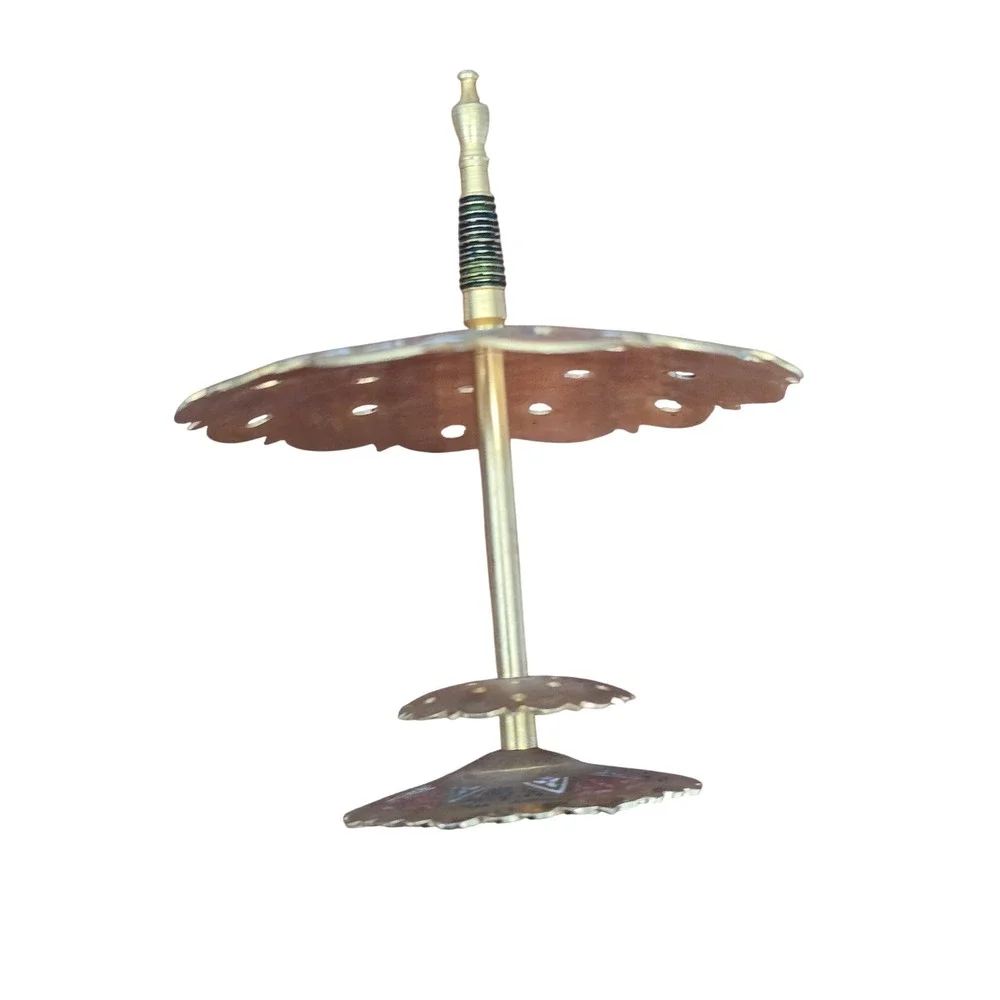 Vintage Toledo Spain Miniature Sword Cocktail Pick Set with Enameled Brass Stand - Picture 16 of 16